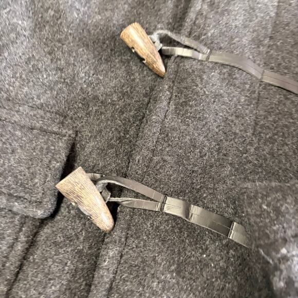 Uniqlo Wool Duffle Charcoal Hooded Coat - Picture 3 of 7